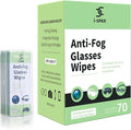 70 Count Anti Fog Lens Wipes for Eyeglasses, Pre-Moistened Individual Wrapped by i-SPER