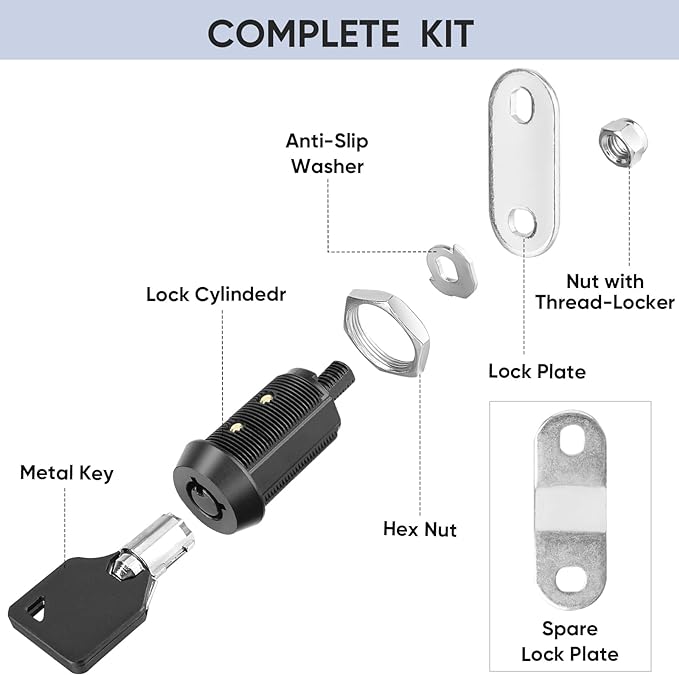 PTEROMY 5 Pack Cabinet Lock - Image 3