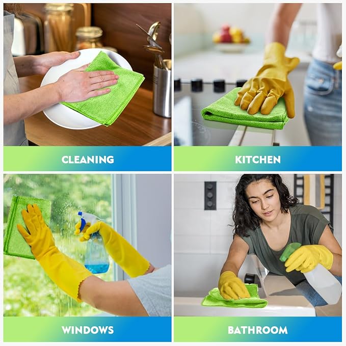 HOMEXCEL Microfiber Cleaning Cloth 20 Pack 11.5 x 11.5 Inch Microfiber Towels - Image 6