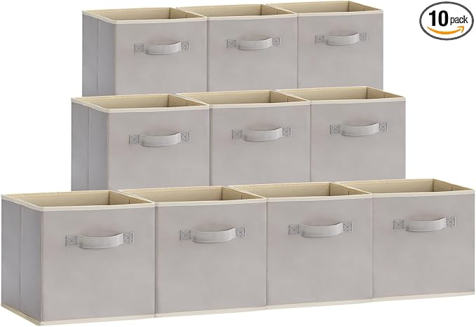 Lifewit 10 Packs Storage Cubes, 11 Inch Cube Storage Bins, Foldable Fabric Bins by Lifewit