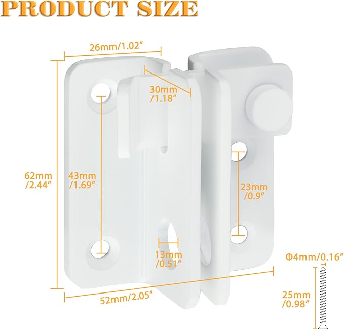Alise Flip Latch Gate Latches Slide Bolt Latch Safety Door Lock Catch - Image 2