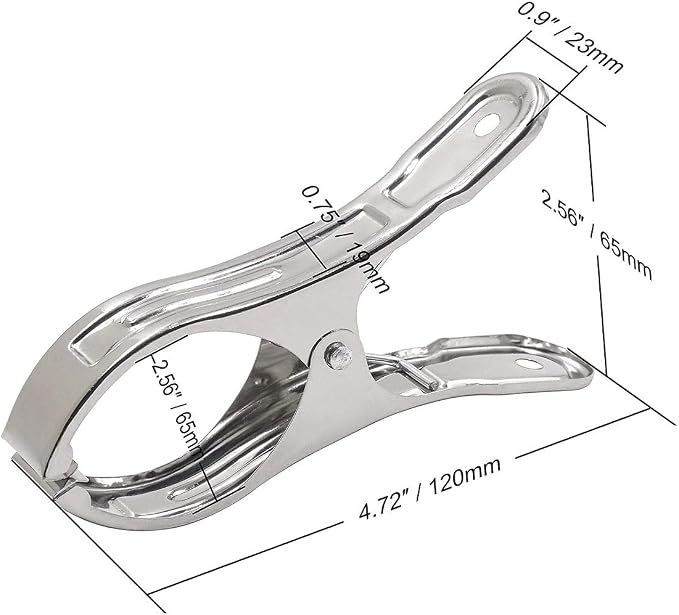 Large Heavy Duty Metal Clothespins 6 Packs Stainless Steel Clothespin, Big - Image 3