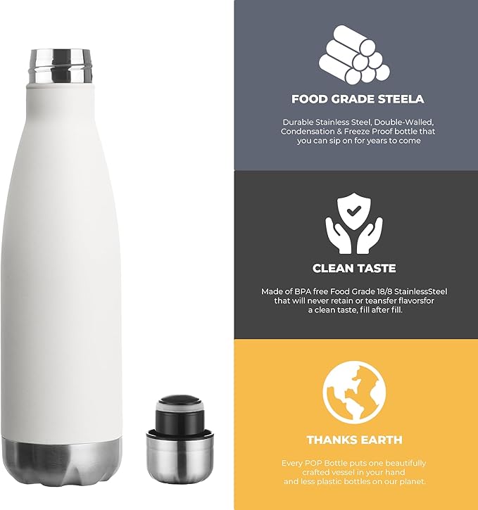 MEWAY 17oz Sport Water Bottle 8 Pack Vacuum Insulated Stainless Steel Sport - Image 3