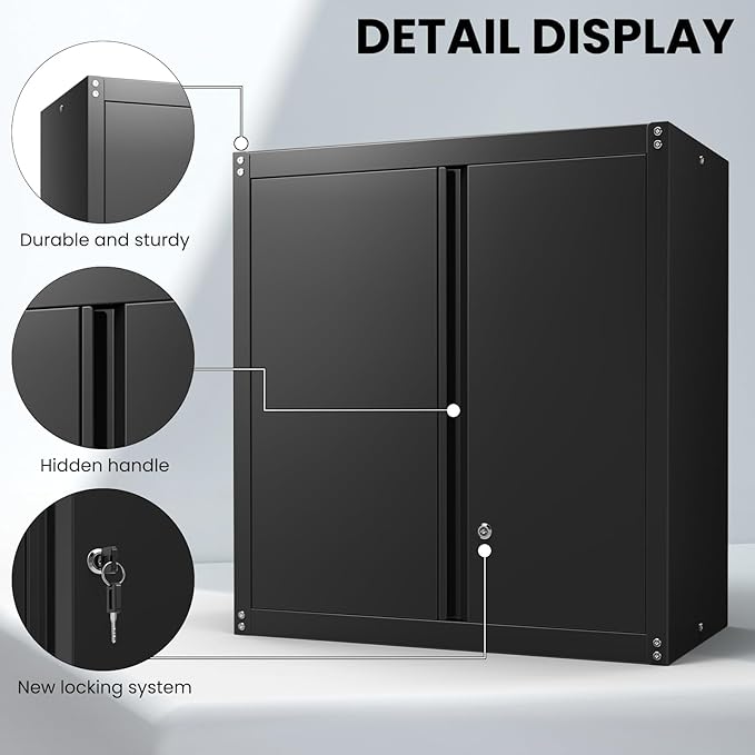 Steel Wall Cabinet, Metal Locking Wall Cabinet, Wall Hanging Metal Cabinet - Image 4