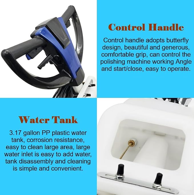 Floor Scrubber Buffer Polisher Commercial Floor Scrubber Machine 18" Tile Floor - Image 5