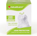 Large Trash Bag 13 Gallon Tall Drawstring 100% Post-Consumer Recycled Garbage by ValueGuard