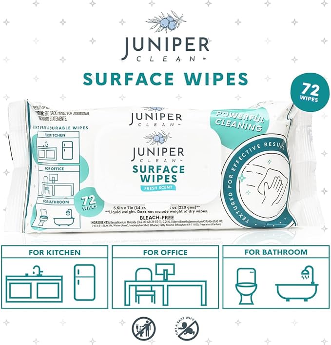 24 Pack Surface Cleaning Wipes Bleach Free, All-Purpose Cleaner - Image 2