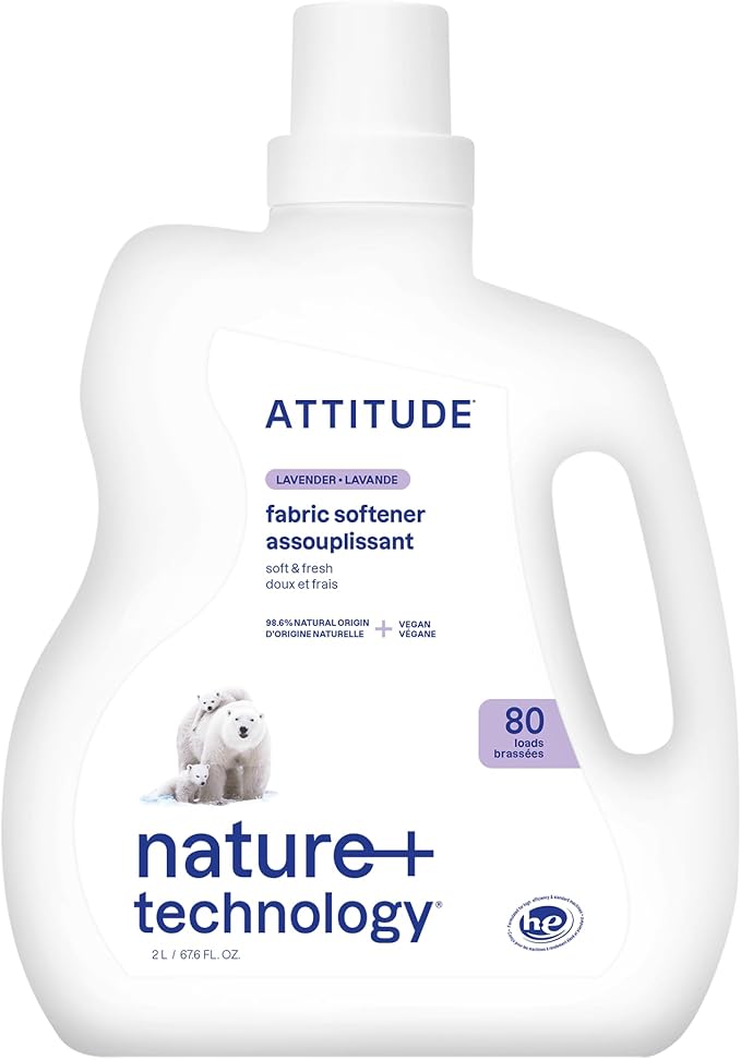 ATTITUDE Liquid Fabric Softener, Plant-Based & Vegan, HE Compatible, Naturally by ATTITUDE