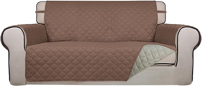 PureFit Reversible Quilted Sofa Cover, Water Resistant Slipcover Furniture by PureFit