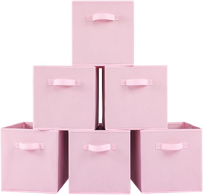 Stero Fabric Storage Bins 6 Pack Fun Colored Durable Storage Cubes by Stero