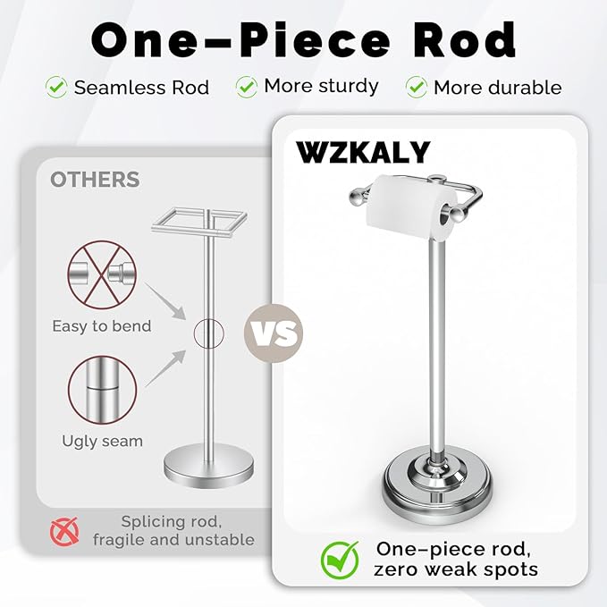 Toilet Paper Holder Stand, Polished Chrome Toilet Paper Holder Free Standing - Image 4