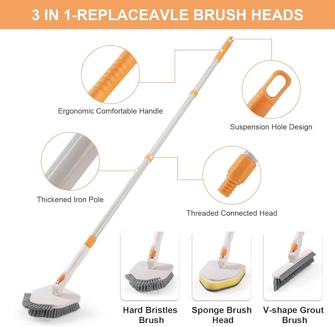 3 in 1 Shower Scrubber Cleaning Brush - Image 2