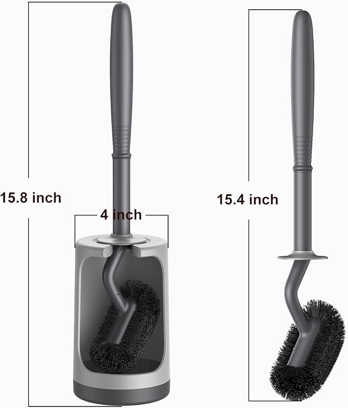 HAMITOR Toilet Bowl Brush Holder Set: Curved Design - Image 7