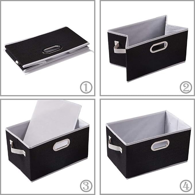 PRANDOM Fodable Storage Bins for Closet Decorative Fabric Storage Baskets Cubes - Image 5