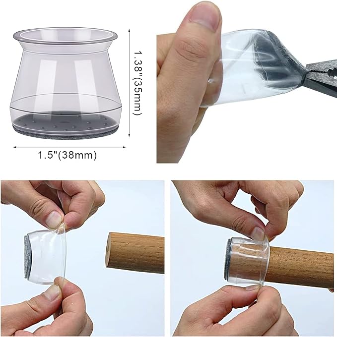 BUMACO 20Pcs Chair Leg Floor Protectors Chair Leg Protectors - Image 6