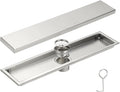 uxcell Rectangular Shower Drain, Brushed 304 Stainless Steel Odor-Proof Floor by uxcell