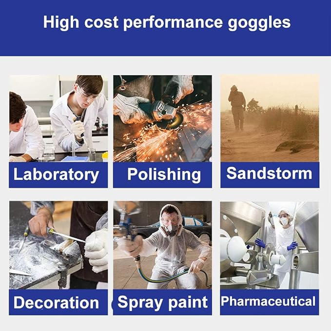 Super More 4PCS Anti-Fog Protective Safety Goggles Clear Lens Wide-Vision - Image 7