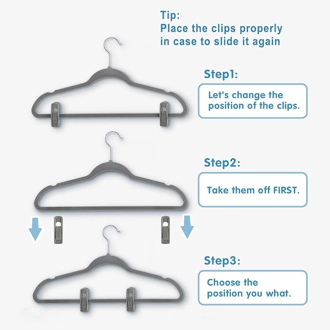 Grey Velvet Clips for Velvet Hangers - Image 7