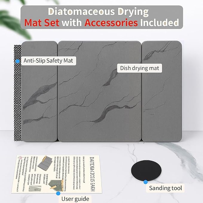 Stone Drying Mat for Kitchen Counter19.7"x 15.7"- 180° Steam-Cured for Smooth - Image 6