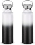 Neihepal 20 oz Insulated Water Bottles Bulk 2 Pack, Stainless Steel Double Wall by Neihepal