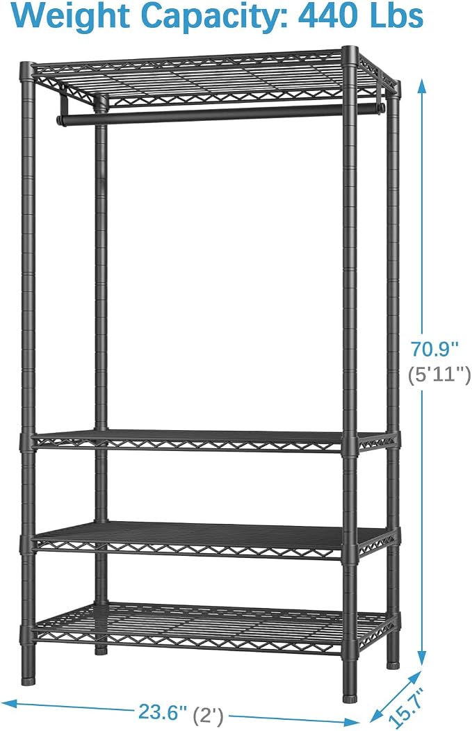VIPEK V1 Medium Portable Garment Racks 440lbs Load Capacity, Heavy Duty Clothes - Image 6