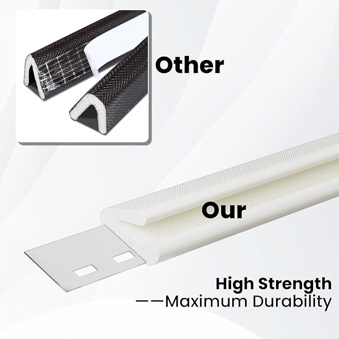 V Shape Foam Weather Stripping Door Frame Seal Strip 33FT White, Draft Stopper - Image 4