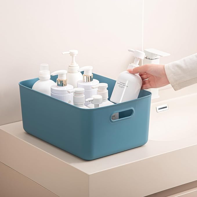 Plastic Storage Bins with lids, Storage Baskets, Container with handle - Image 7