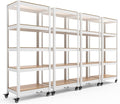 HOMEDANT House White 5-Tier Metal Rolling Cart Shelf Rack Casters Heavy Duty by TheBestOrganizingSolution