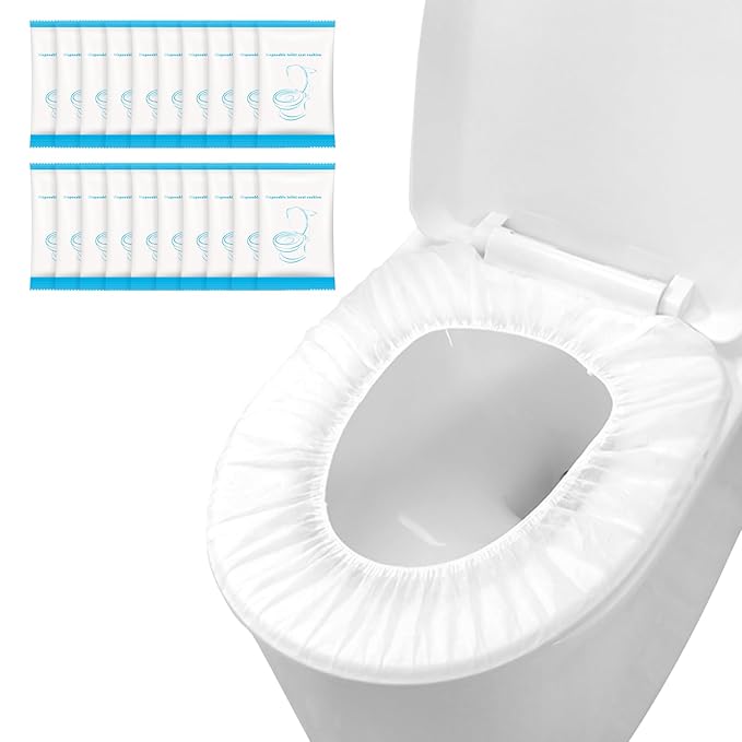 100 Pack Disposable Toilet Seat Cover Waterproof Non-Woven Fabric, Disposable by Krijuess