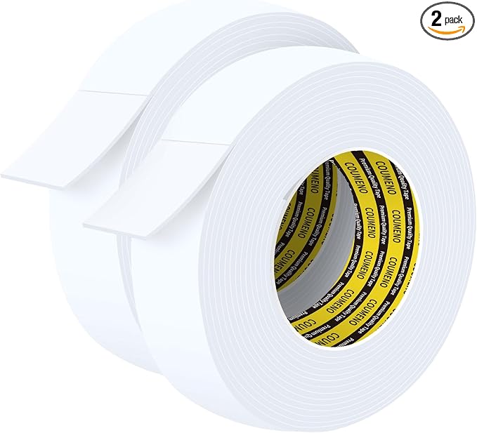 2 Pack Foam Tape 1.77inX16.4FT Sealing Strip Foam Pad Sponge Tape Window by COUMENOAdhesivetape