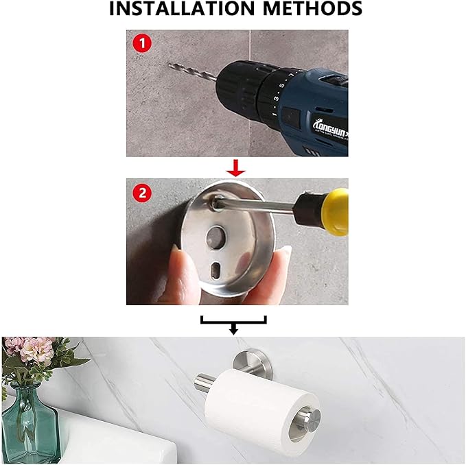 NearMoon Bathroom Toilet Paper Holder, Premium SUS304 Stainless Steel Rustproof - Image 8