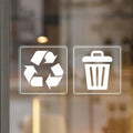 10 Pack Recycle and Trash Clear Stickers 3×3 Inches Vinyl Transparent by YIKIADA