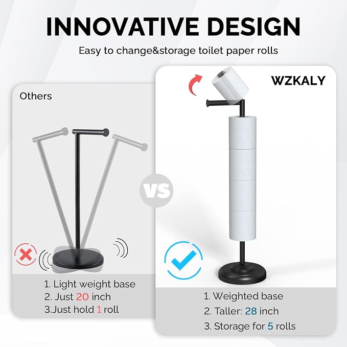 Freestanding Toilet Paper Holder Stand - Image 3