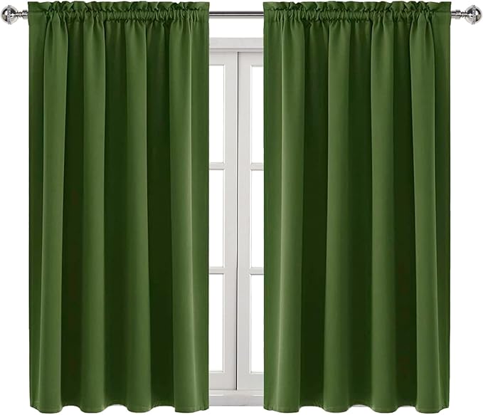 DWCN Olive Green Room Darkening Blackout Curtains - Image 9