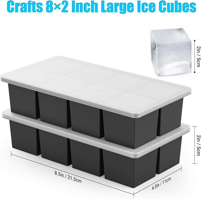 Large Ice Cube Trays for Whiskey: FDDAI Big Silicone Ice Cube Trays - Image 2