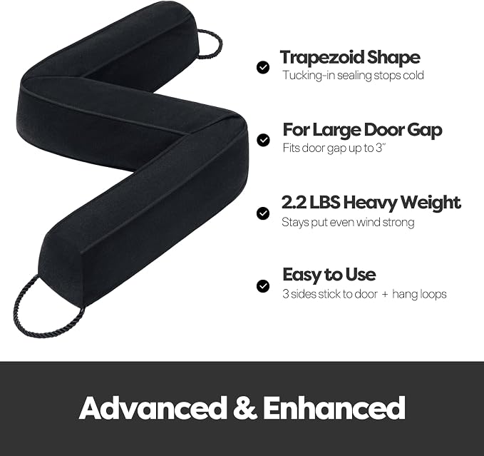 Weighted Door Draft Stopper for Front Door, for Exterior, Back Door, Fits Door - Image 2