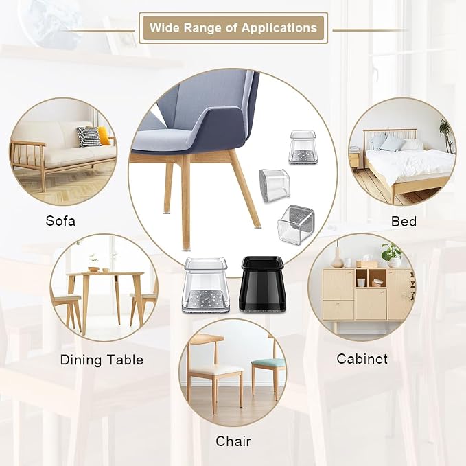 32 Pcs Square Chair Leg Protectors - Image 4