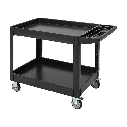 Utility Service Cart 2-Shelf 500 Lbs Capacity, Heavy Duty Rolling Cart by Unknown