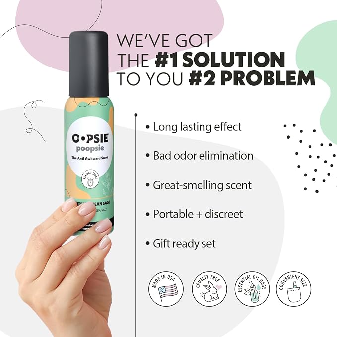 OOPSIE POOPSIE - Mediterranean Sage - Before & After You Go Toilet Spray 2oz - - Image 2