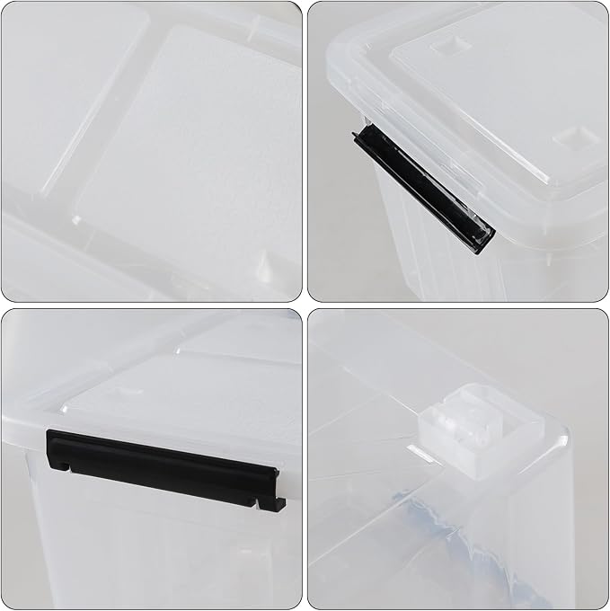 Zopnny 30 Quart Plastic Stacker Box, Large Storage Bin Container - Image 3