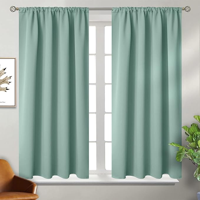 BGment Sage Green Curtains 54 Inch Length by BGment