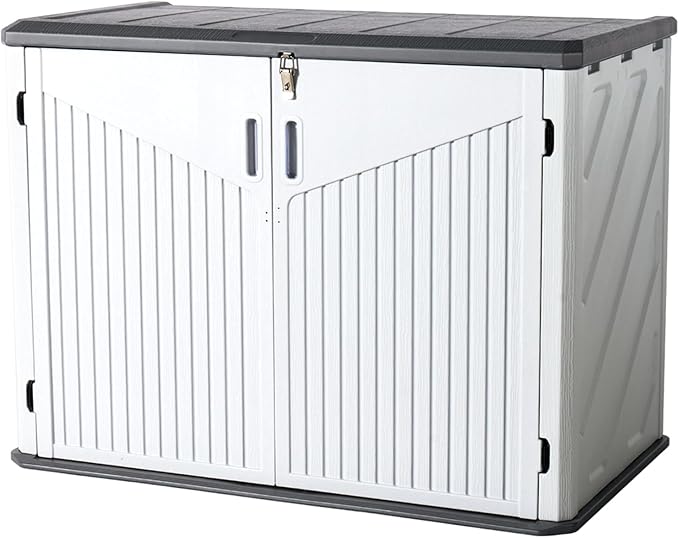 Aoxun Outdoor Storage Cabinet 35 Cu.Ft Outdoor Trash Can Storage Shed - Image 9