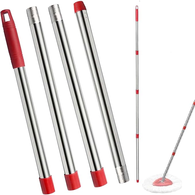 Spin Mop Replacement Handle, 4-Section 30-to-58 inch Mop Replacement Stick by Fazlynyi