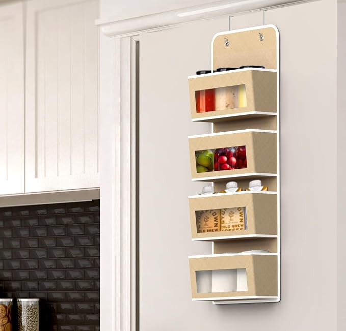 Simple Houseware 4 Clear Window Pocket Over Closet Door Storage Hanging - Image 3