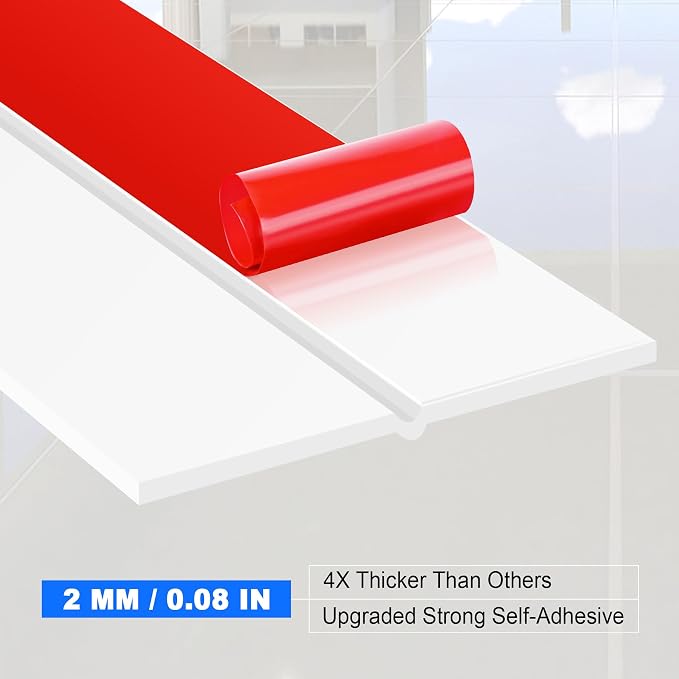ToLanbbt Weather Stripping Silicone Door Seal Strip 2 in x 20 ft Door Draft - Image 3