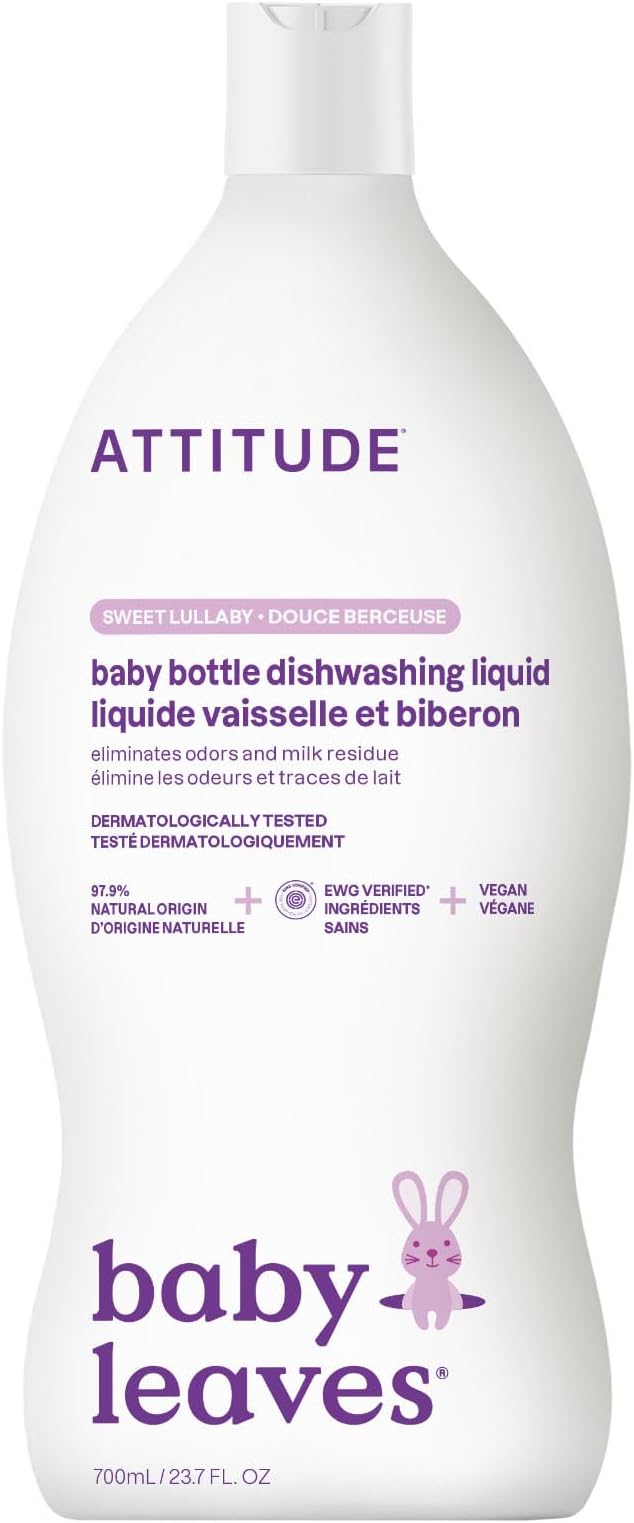 ATTITUDE Baby Dish Soap and Bottle Cleaner, EWG Verified Dishwashing Liquid by ATTITUDE