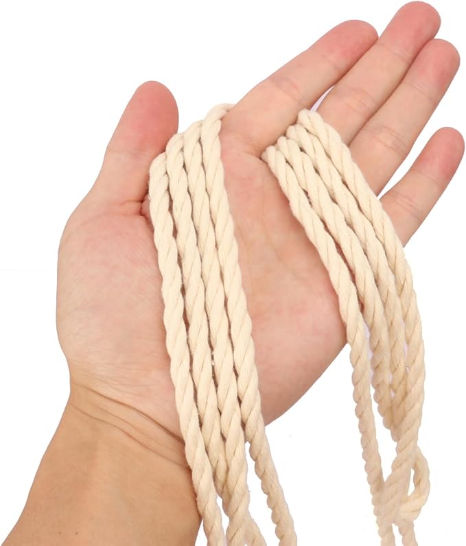 1/4 Inch Diameter White Cotton Rope 328 Feet Rope Composed of Four Strands of - Image 3