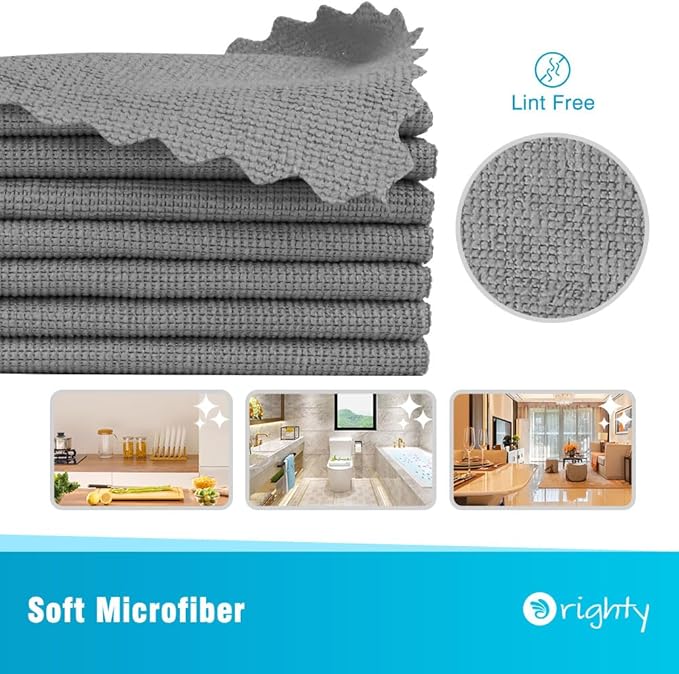 Orighty Cleaning Cloths 12x12 inch, Highly Absorbent Microfiber Cleaning - Image 2