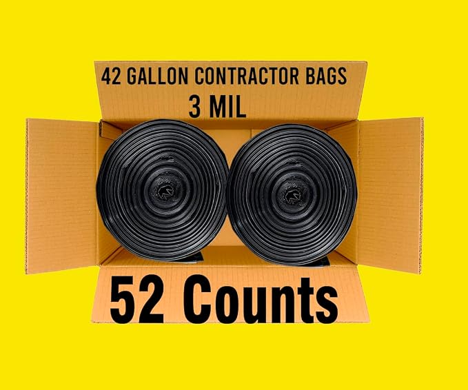 Contractor Heavy Duty Trash Bags 42 Gallon | 52 Count | 3 MIL | 32.8" X 46" | - Image 5
