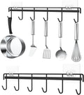 Myfolrena Adhesive Kitchen Hooks Utensil Hanger Holder Hanging Rack 2 Pack by Myfolrena